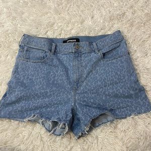 Express denim cheetah shorts!